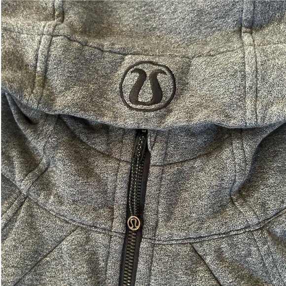 Lululemon Scuba Hoodie II Heathered Black Charcoal Zip Up Hoodie Women’s Size 4 - Picture 7 of 13